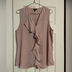 Cute ruffle front sleeveless blouse